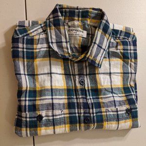 EXPRESS Plaid Button Up Casual Shirt 7